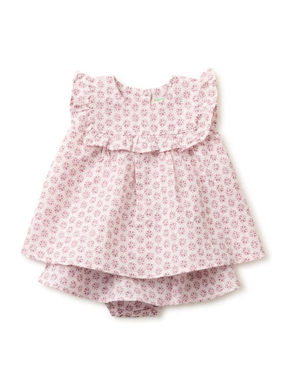 Benetton Pink Benetton Printed Linen Blend Top & Bottoms Set image 1