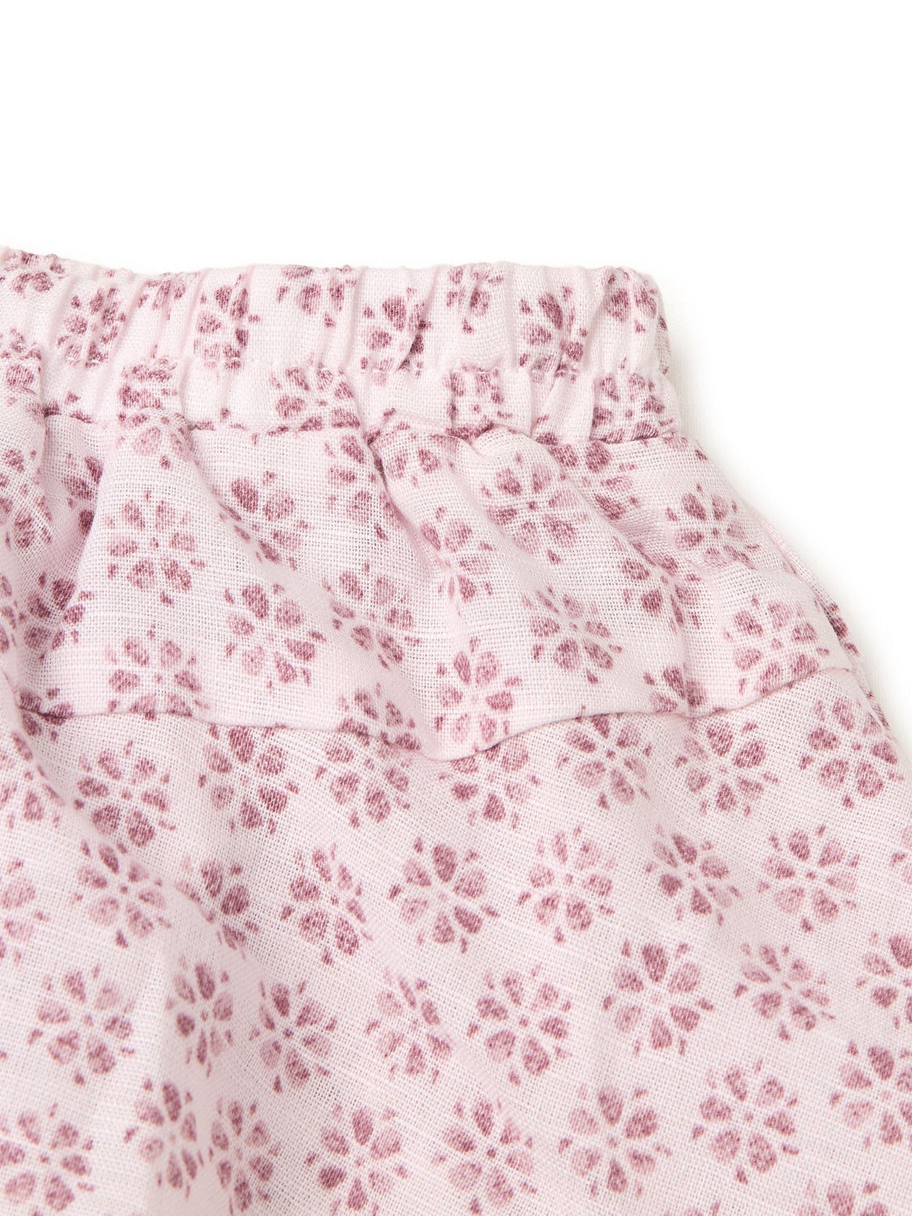 Benetton Pink Benetton Printed Linen Blend Top & Bottoms Set image 3