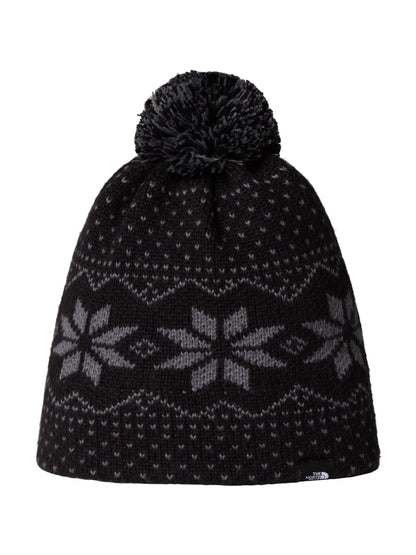 The North Face Black/Print Kids Cabin Ski Tuke Pom Beanie - image 1