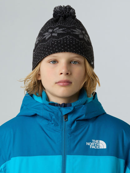 The North Face Black/Print Kids Cabin Ski Tuke Pom Beanie - image 2