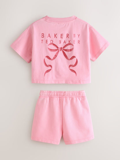 Baker by Ted Baker 2 Piece Acid Wash Bow Graphic T-Shirt & Short Set image 10