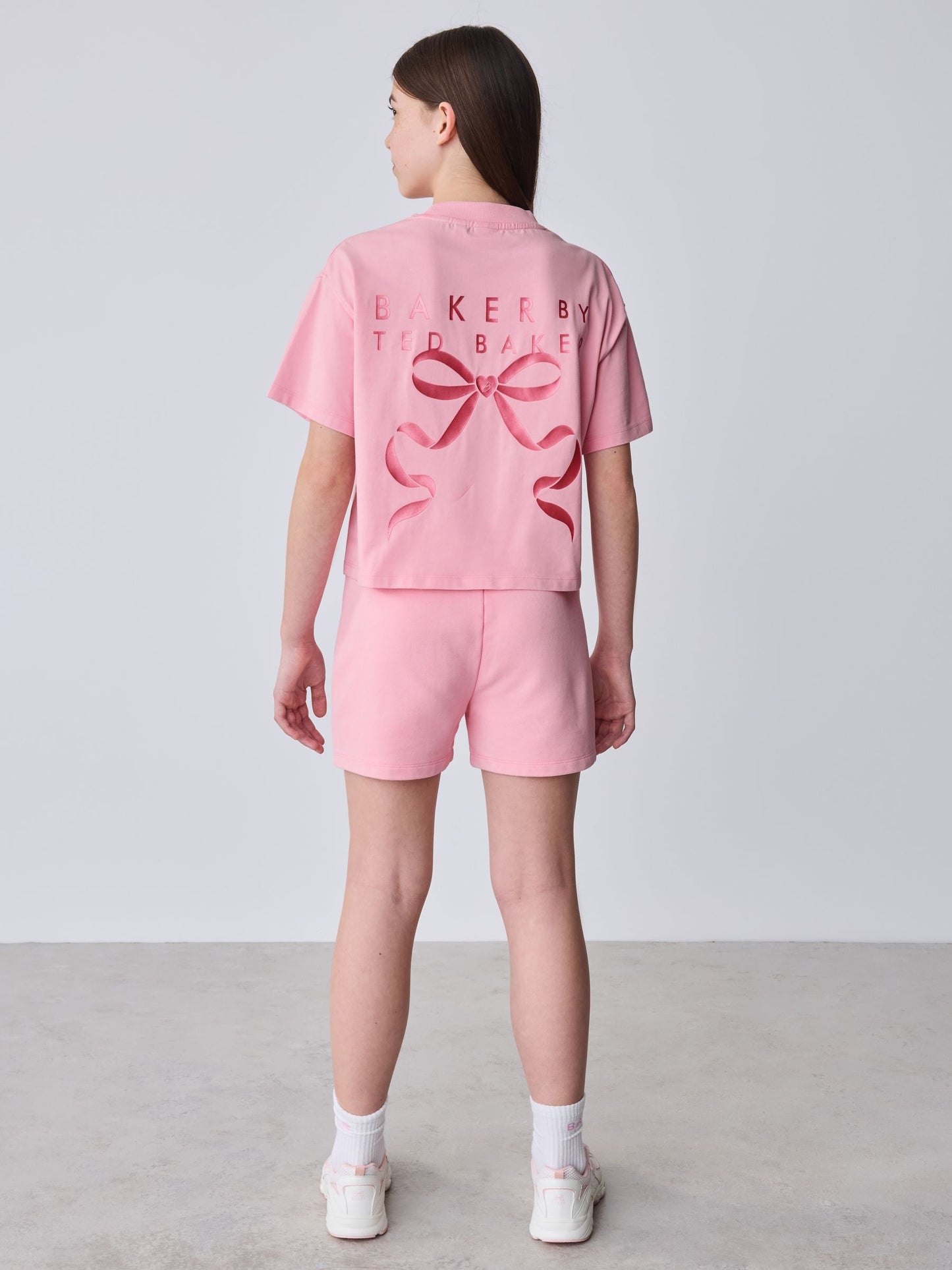 Baker by Ted Baker 2 Piece Acid Wash Bow Graphic T-Shirt & Short Set image 3