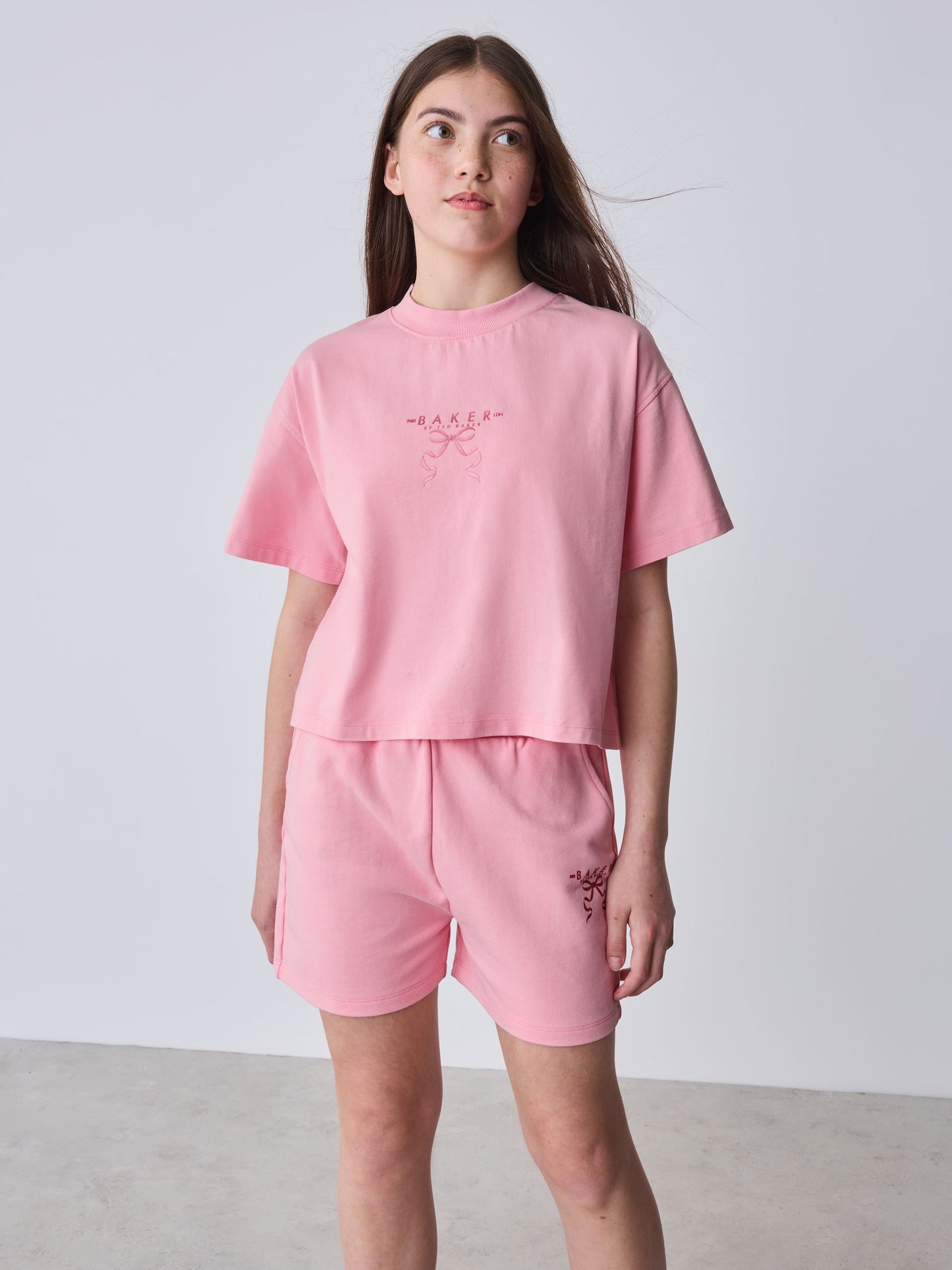 Baker by Ted Baker 2 Piece Acid Wash Bow Graphic T-Shirt & Short Set image 4