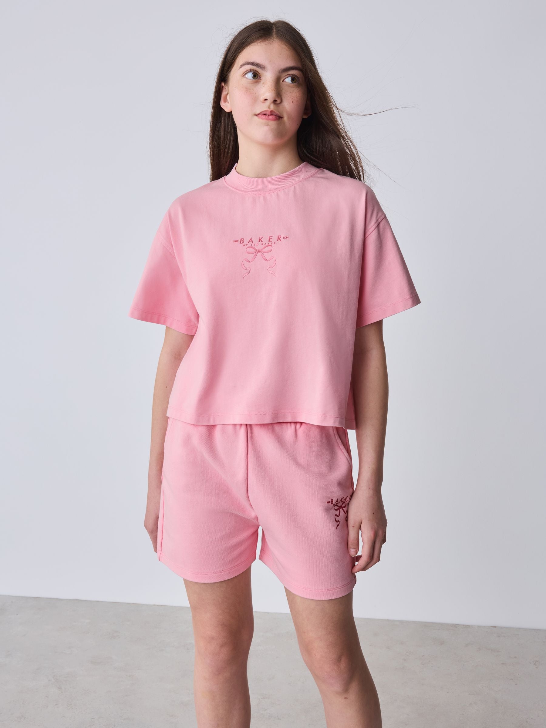 Baker by Ted Baker 2 Piece Acid Wash Bow Graphic T-Shirt & Short Set image 4
