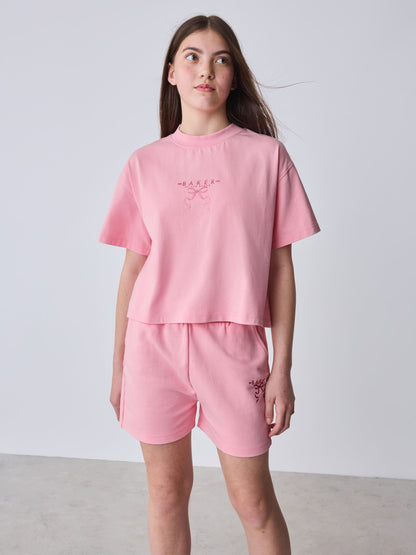 Baker by Ted Baker 2 Piece Acid Wash Bow Graphic T-Shirt & Short Set image 4