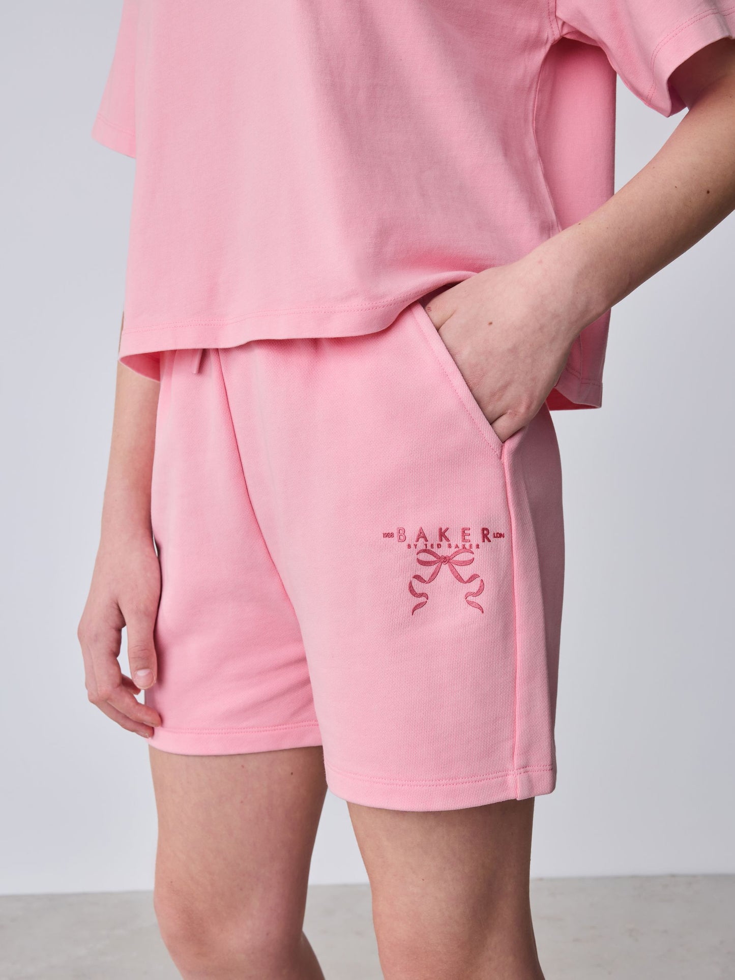 Baker by Ted Baker 2 Piece Acid Wash Bow Graphic T-Shirt & Short Set image 7