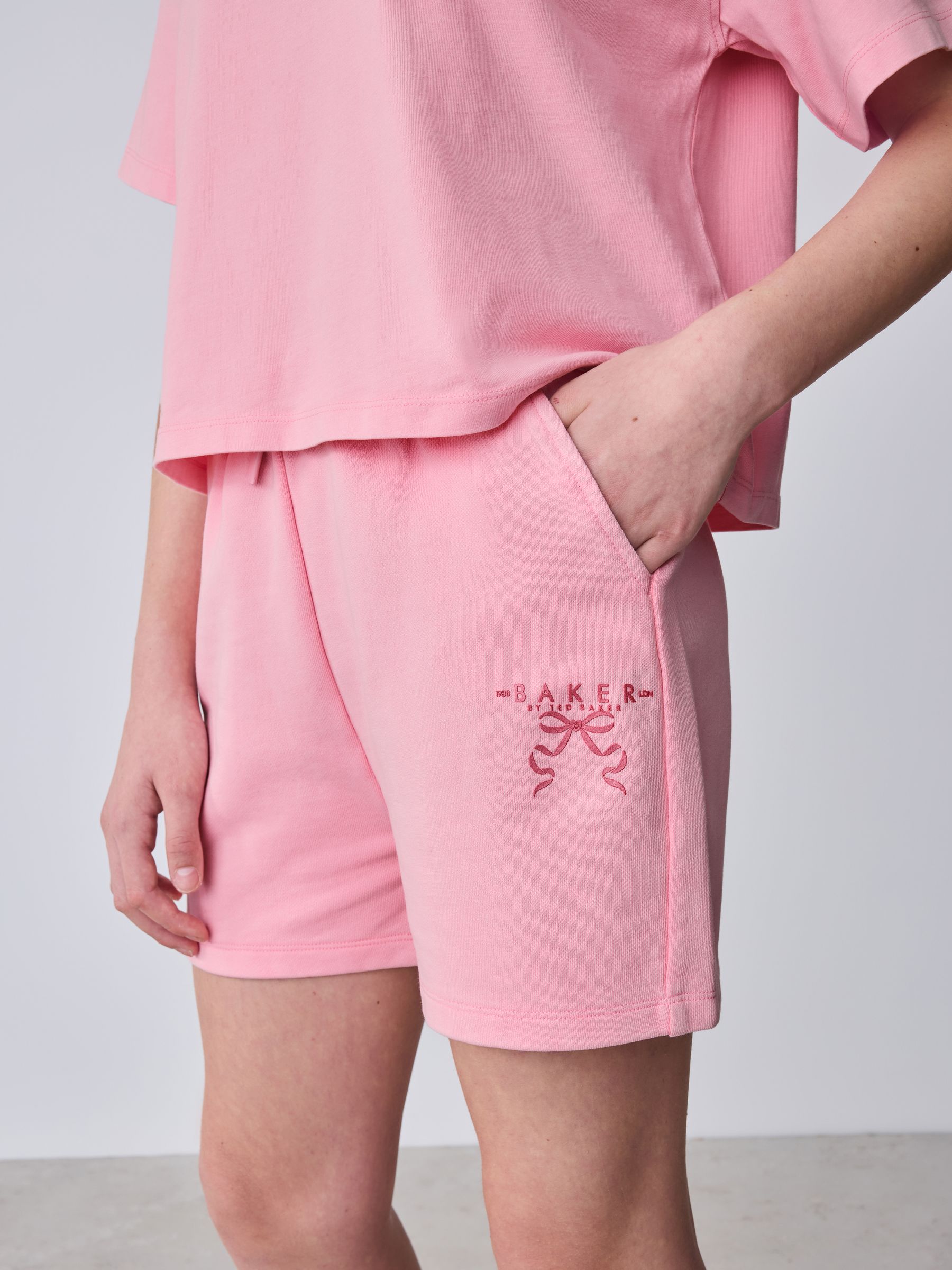 Baker by Ted Baker 2 Piece Acid Wash Bow Graphic T-Shirt & Short Set image 7