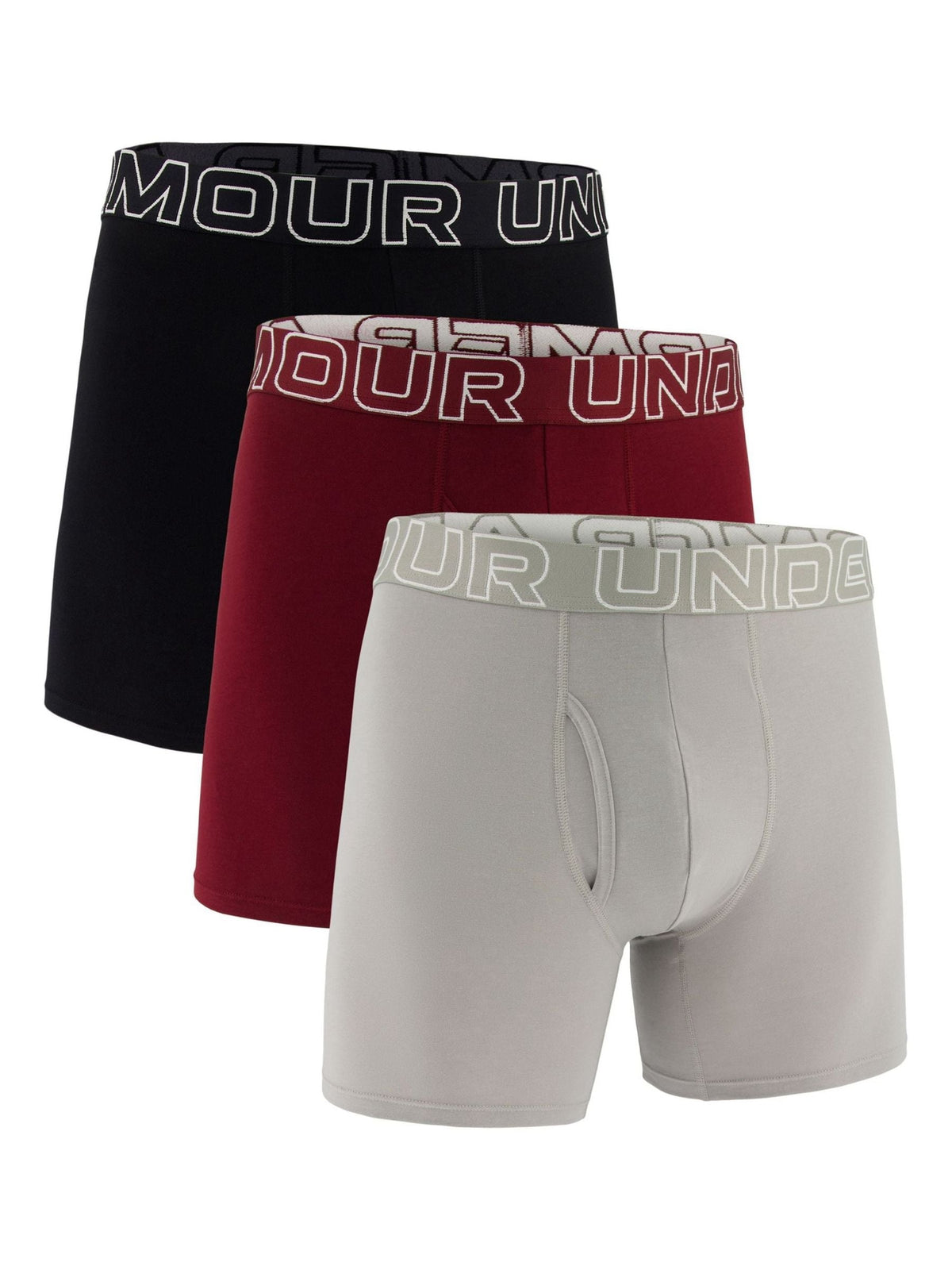Dsiney Kidz - Under Armour Red Performance Cotton Solid 6" Boxers 3 Pack image 1