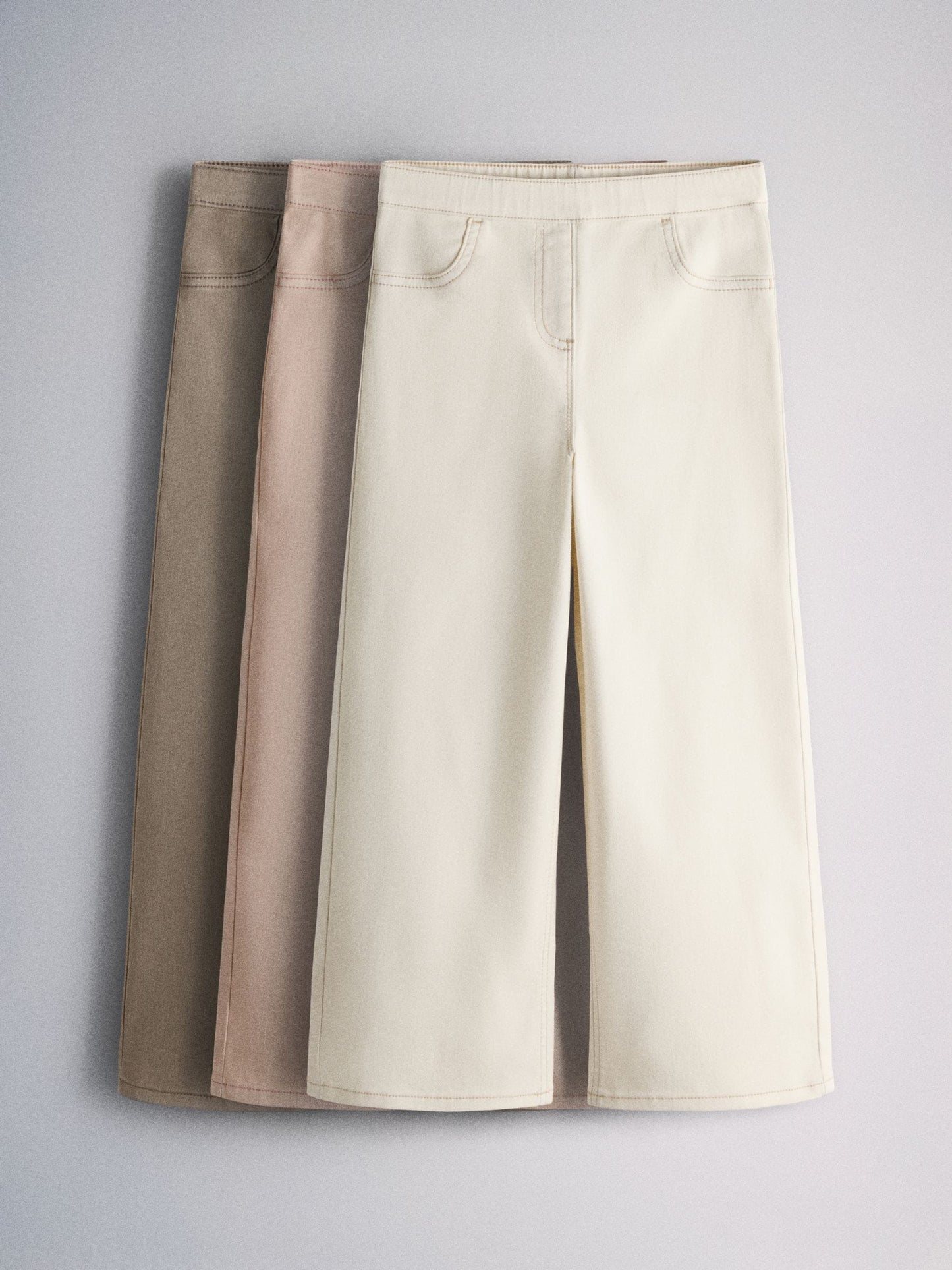 Dsiney Kidz - The Set Wide Leg Pull On Jeggings 3 Pack Pink/Cream image 1
