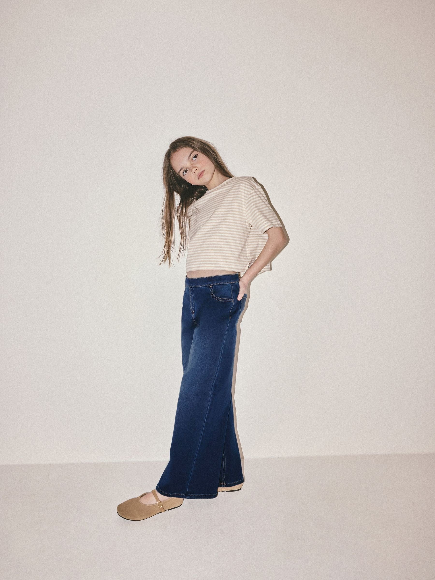Dsiney Kidz - The Set Wide Leg Pull On Jeggings 3 Pack Dark Blue/Mid Blue/Black Denim image 2