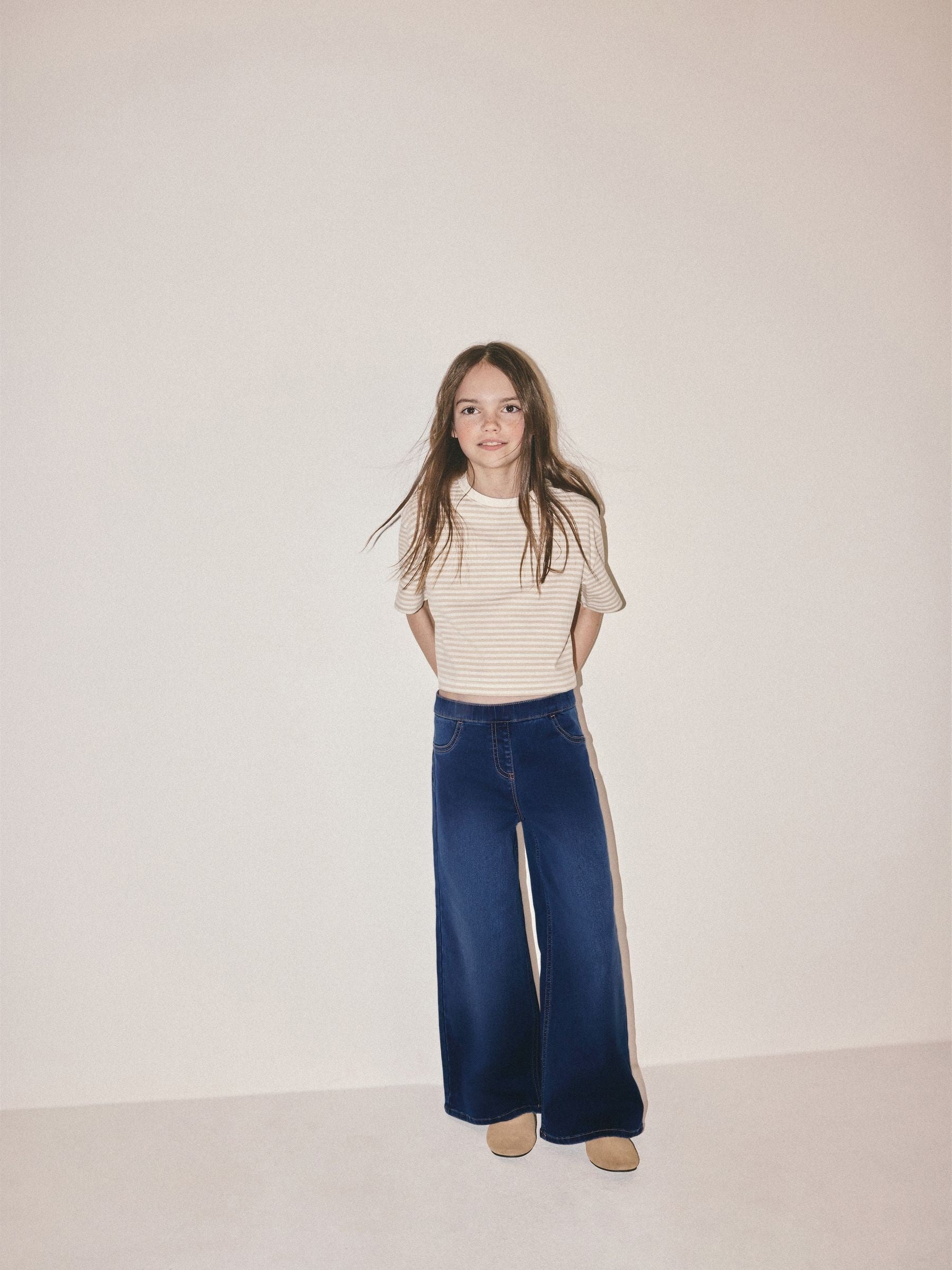Dsiney Kidz - The Set Wide Leg Pull On Jeggings 3 Pack Dark Blue/Mid Blue/Black Denim image 5