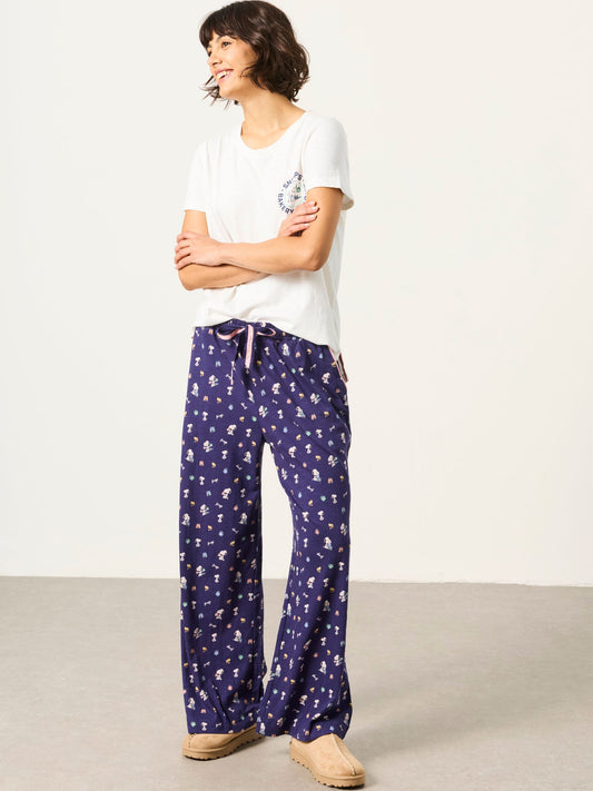 FatFace Navy Blue Cafe Snoopy Pant and Tee Pyjama Set - image 1