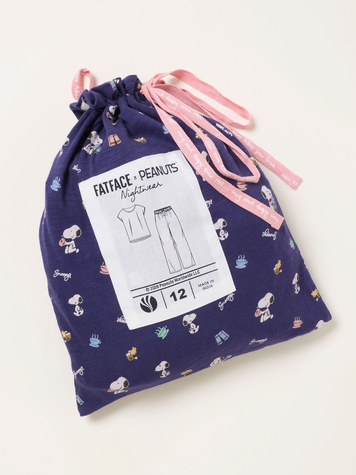 FatFace Navy Blue Cafe Snoopy Pant and Tee Pyjama Set - image 7
