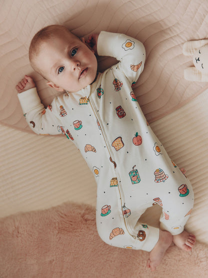 Bright Brunch Two Way Zip Baby Sleepsuits 3 Pack (0mths-3yrs) image 2