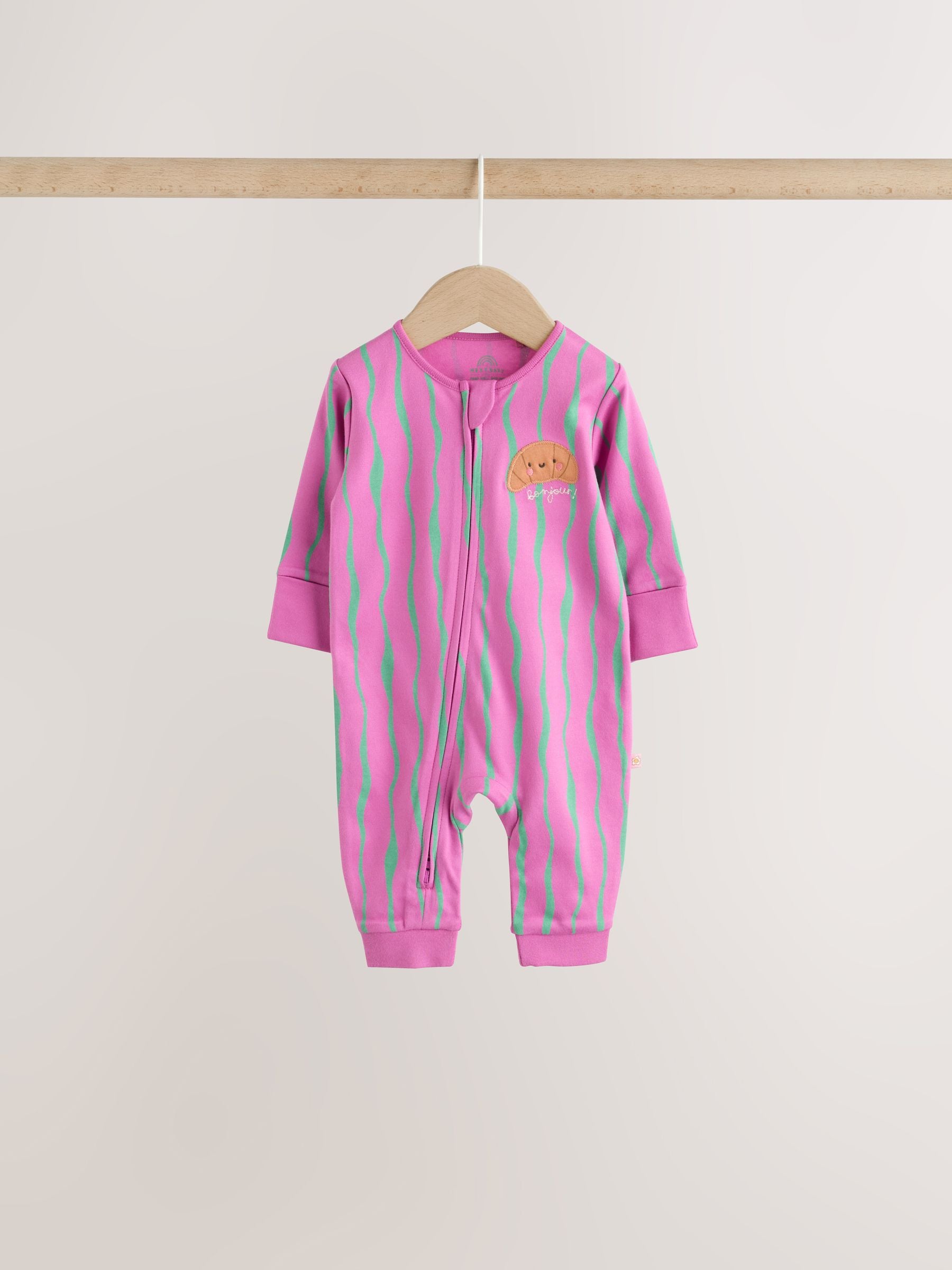Bright Brunch Two Way Zip Baby Sleepsuits 3 Pack (0mths-3yrs) image 8