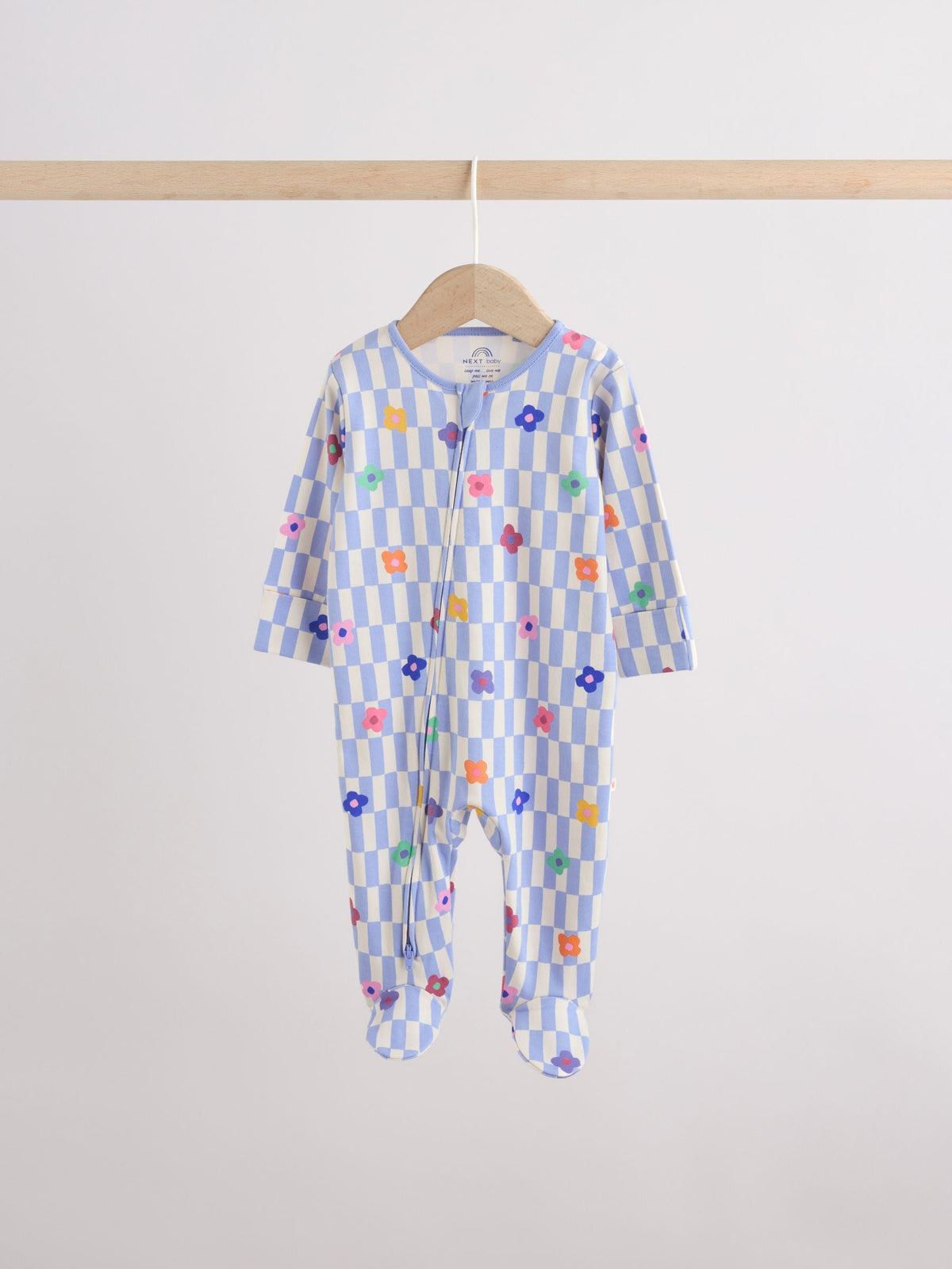 Bright Rainbow Two Way Zip Sleepsuits 3 Pack (0mths-2yrs) image 3