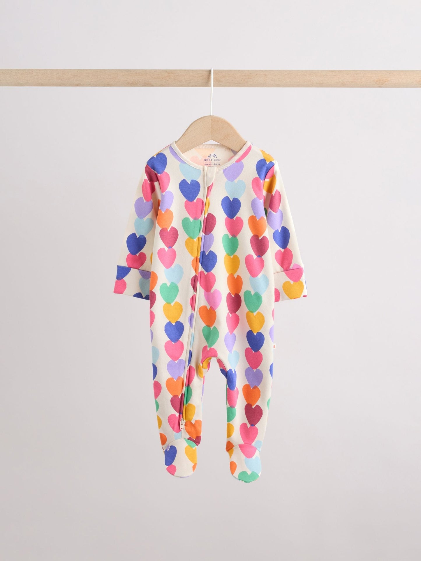 Bright Rainbow Two Way Zip Sleepsuits 3 Pack (0mths-2yrs) image 4