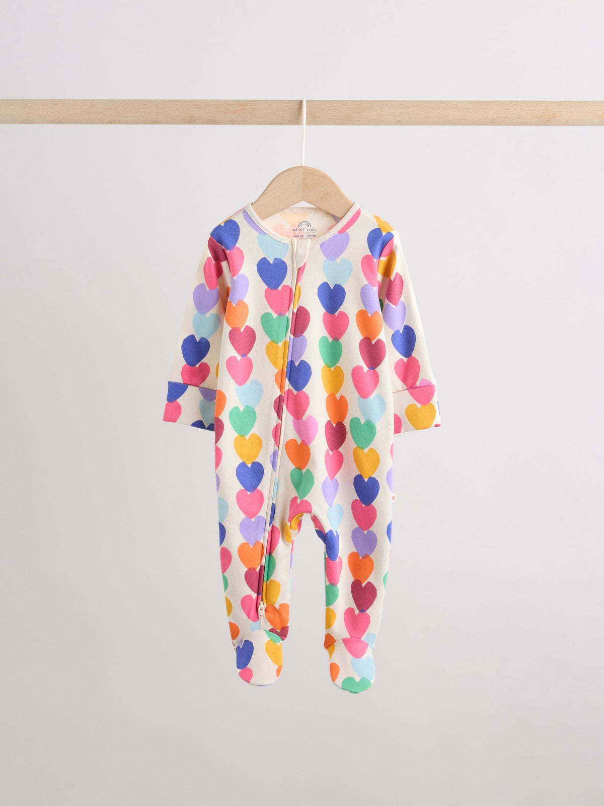 Bright Rainbow Two Way Zip Sleepsuits 3 Pack (0mths-2yrs) image 4