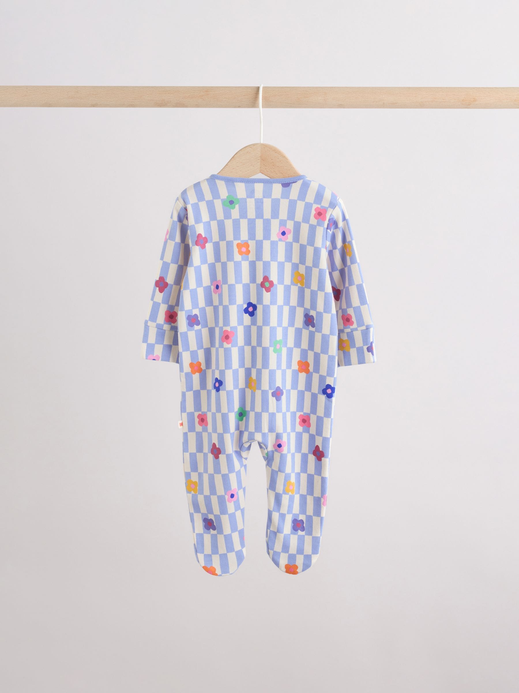 Bright Rainbow Two Way Zip Sleepsuits 3 Pack (0mths-2yrs) image 7