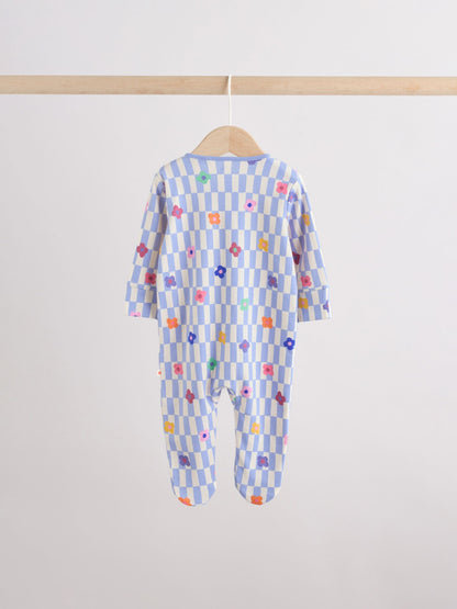 Bright Rainbow Two Way Zip Sleepsuits 3 Pack (0mths-2yrs) image 7
