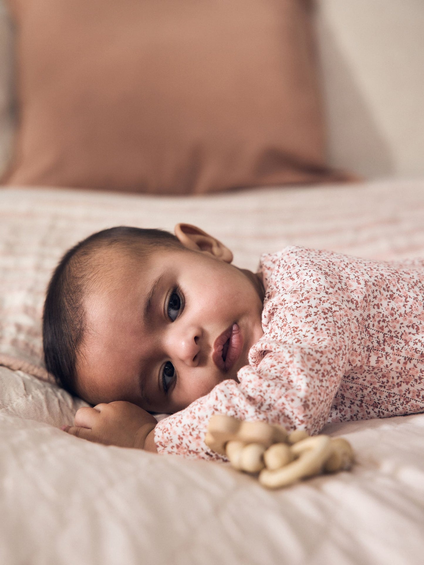 Brown Ditsy Floral 5 Pack Two Way Zip Baby Sleepsuit (0-2yrs) image 5