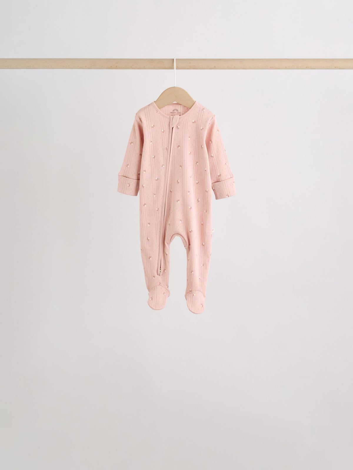 Brown Ditsy Floral 5 Pack Two Way Zip Baby Sleepsuit (0-2yrs) image 9