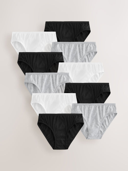 Dsiney Kidz - Black/White Bikini Briefs 10 Pack (5-16yrs) image 1