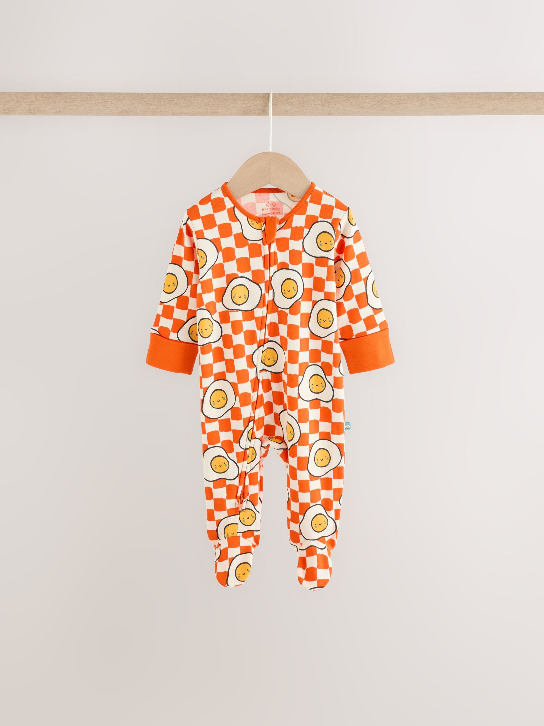 Blue/Orange Brunch Baby Sleepsuit 3 Pack (0mths-2yrs) image 4