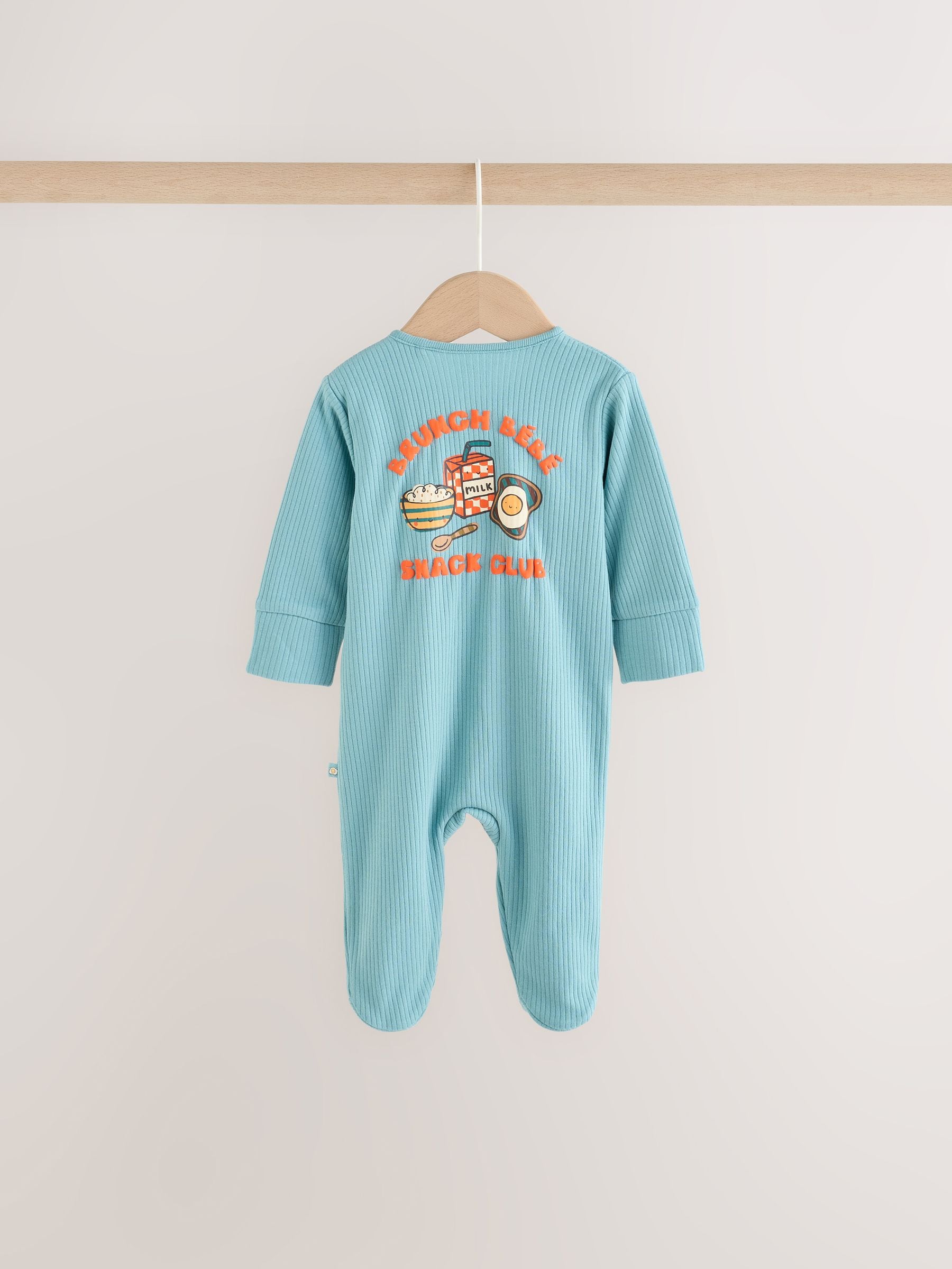 Blue/Orange Brunch Baby Sleepsuit 3 Pack (0mths-2yrs) image 6