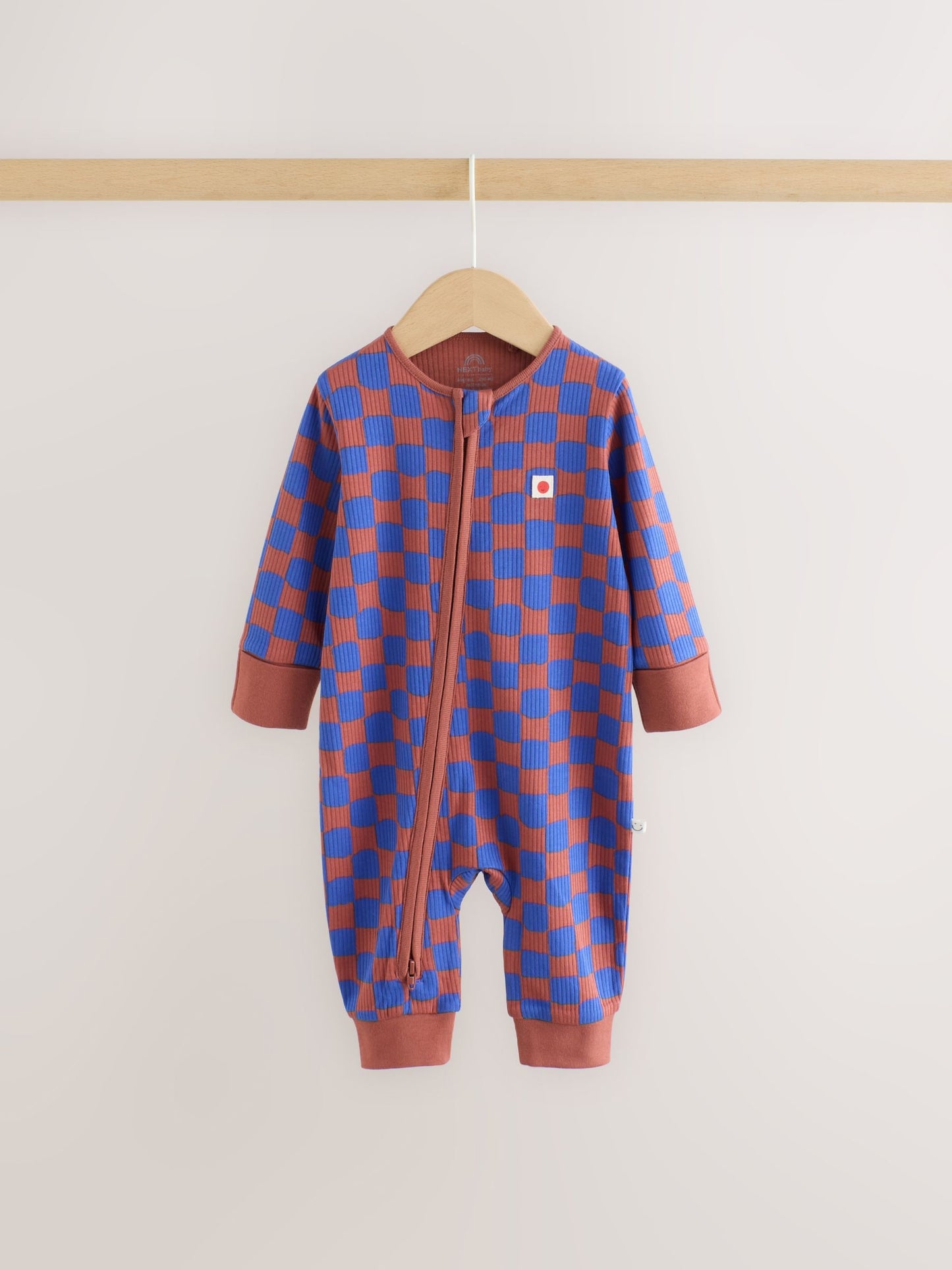 Multi Checkerboard Two Way Zip Baby Sleepsuits 3 Pack (0mths-3yrs) image 4