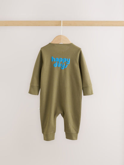 Multi Checkerboard Two Way Zip Baby Sleepsuits 3 Pack (0mths-3yrs) image 6
