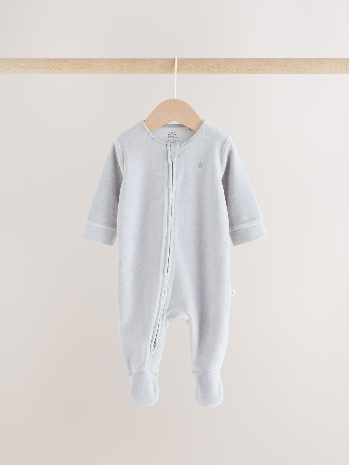 Dsiney Kidz - Blue Velour Two Way Zip Baby Sleepsuits 2 Pack (0mths-2yrs) image 5