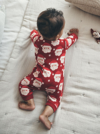 Red Santa Christmas Two Way Zip Sleepsuit (0mths-3yrs) - image 3