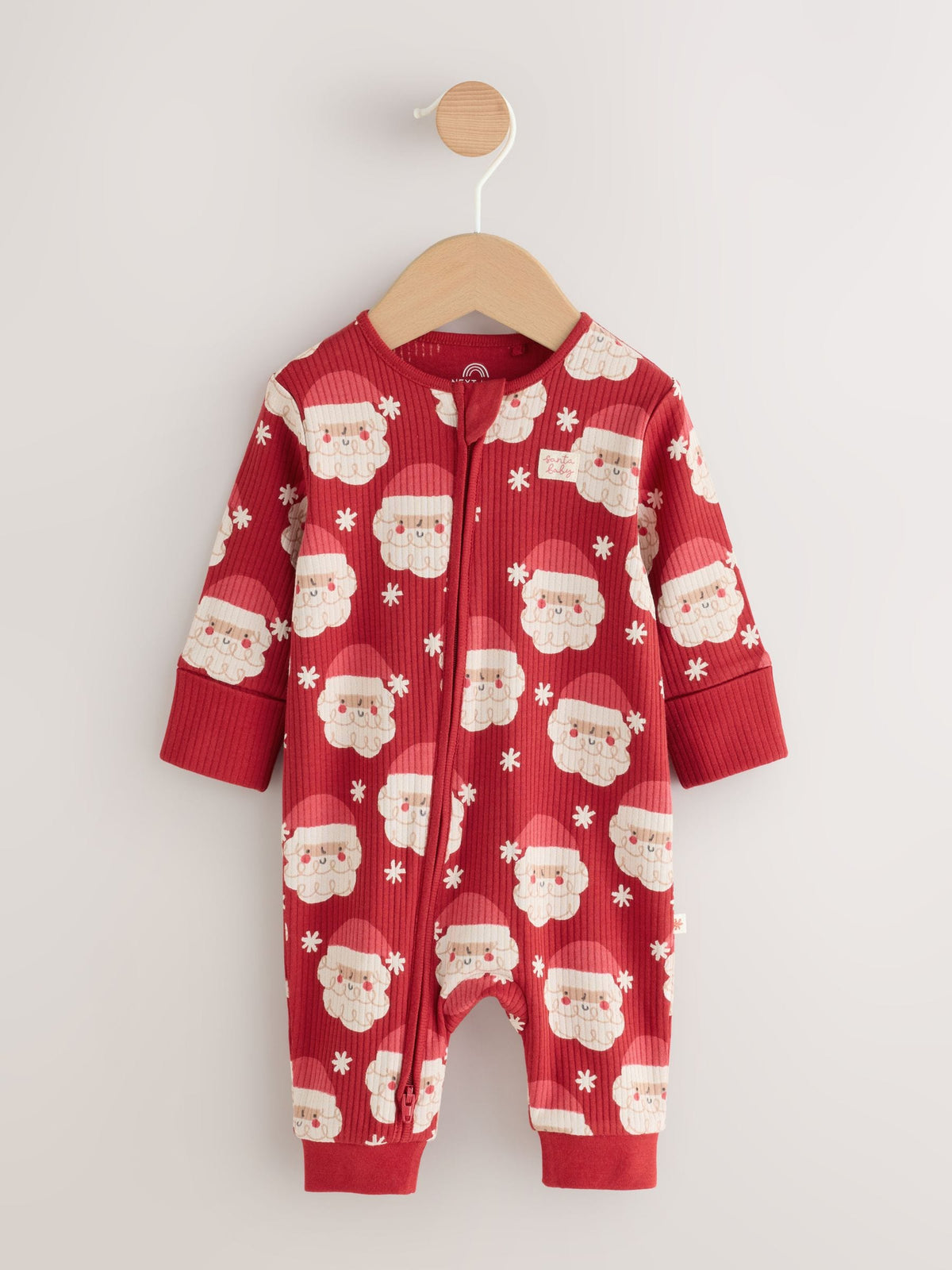 Red Santa Christmas Two Way Zip Sleepsuit (0mths-3yrs) - image 5