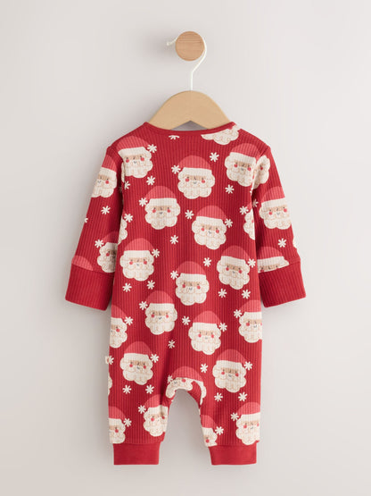 Red Santa Christmas Two Way Zip Sleepsuit (0mths-3yrs) - image 6