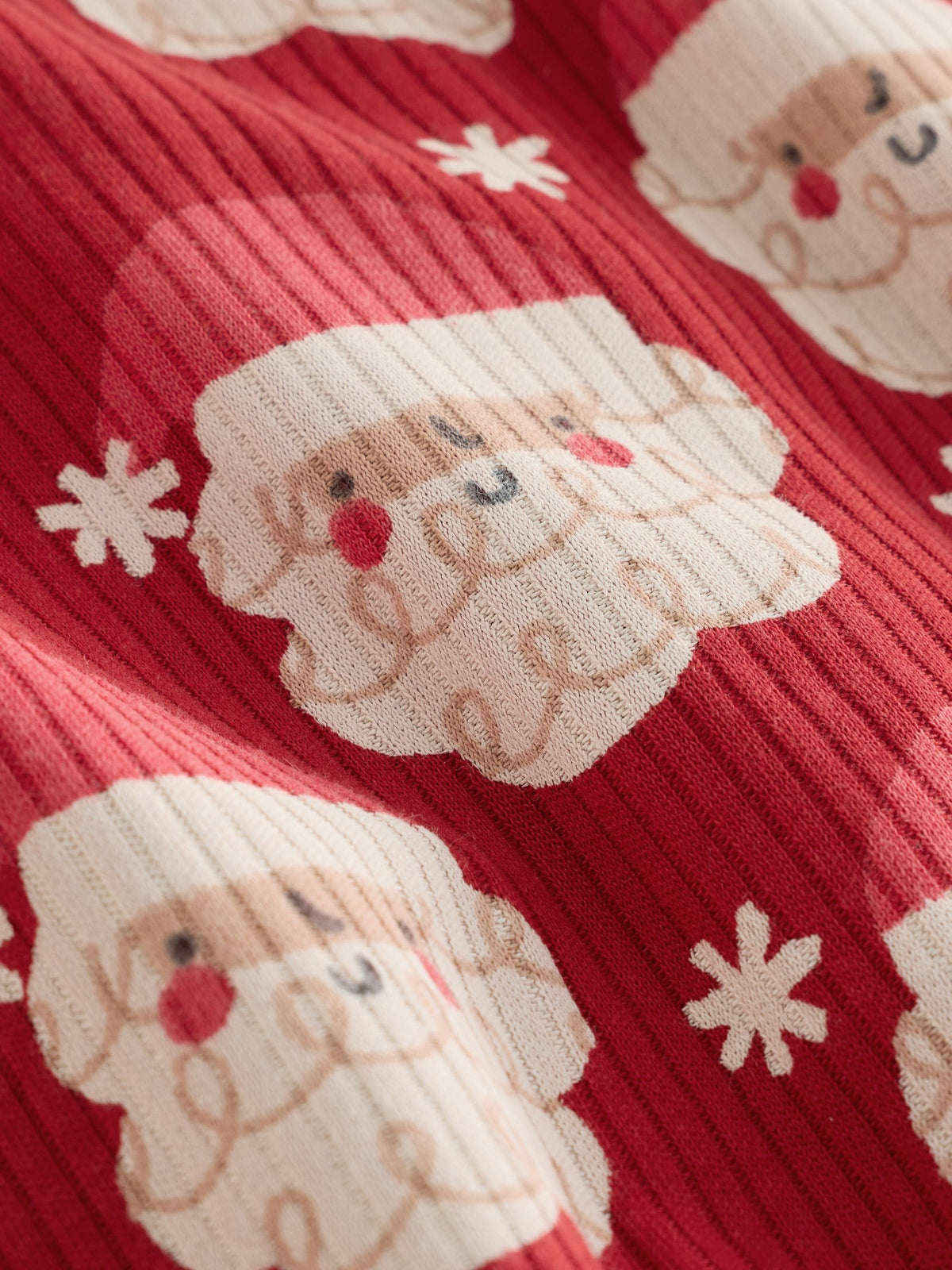 Red Santa Christmas Two Way Zip Sleepsuit (0mths-3yrs) - image 7