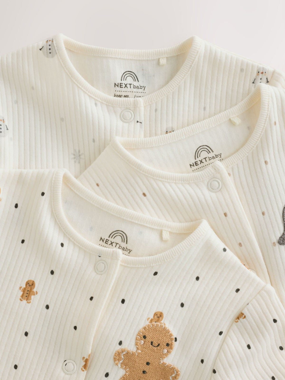 Cream Baby Christmas Sleepsuits 3 Pack (0mths-2yrs) - image 12