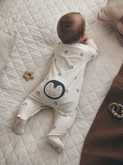 Cream Baby Christmas Sleepsuits 3 Pack (0mths-2yrs) - image 3