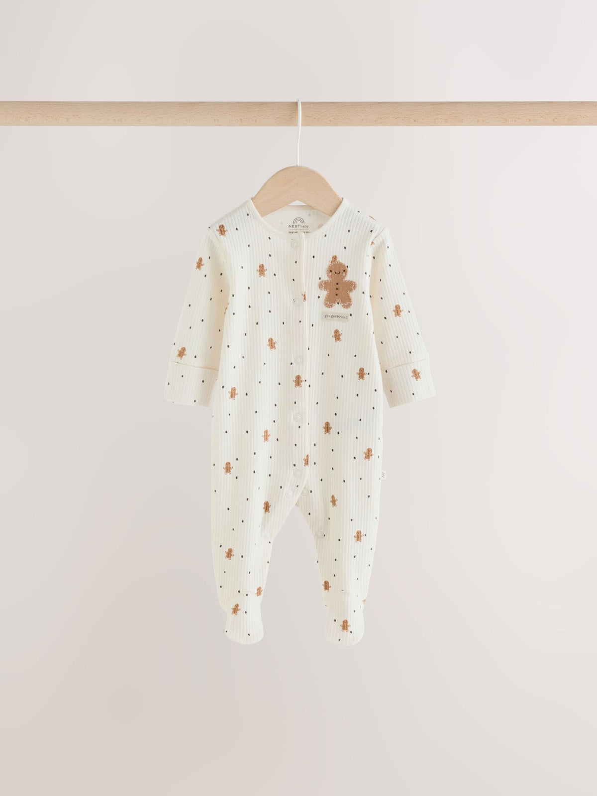 Cream Baby Christmas Sleepsuits 3 Pack (0mths-2yrs) - image 8