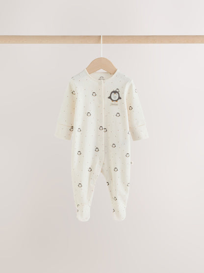 Cream Baby Christmas Sleepsuits 3 Pack (0mths-2yrs) - image 9