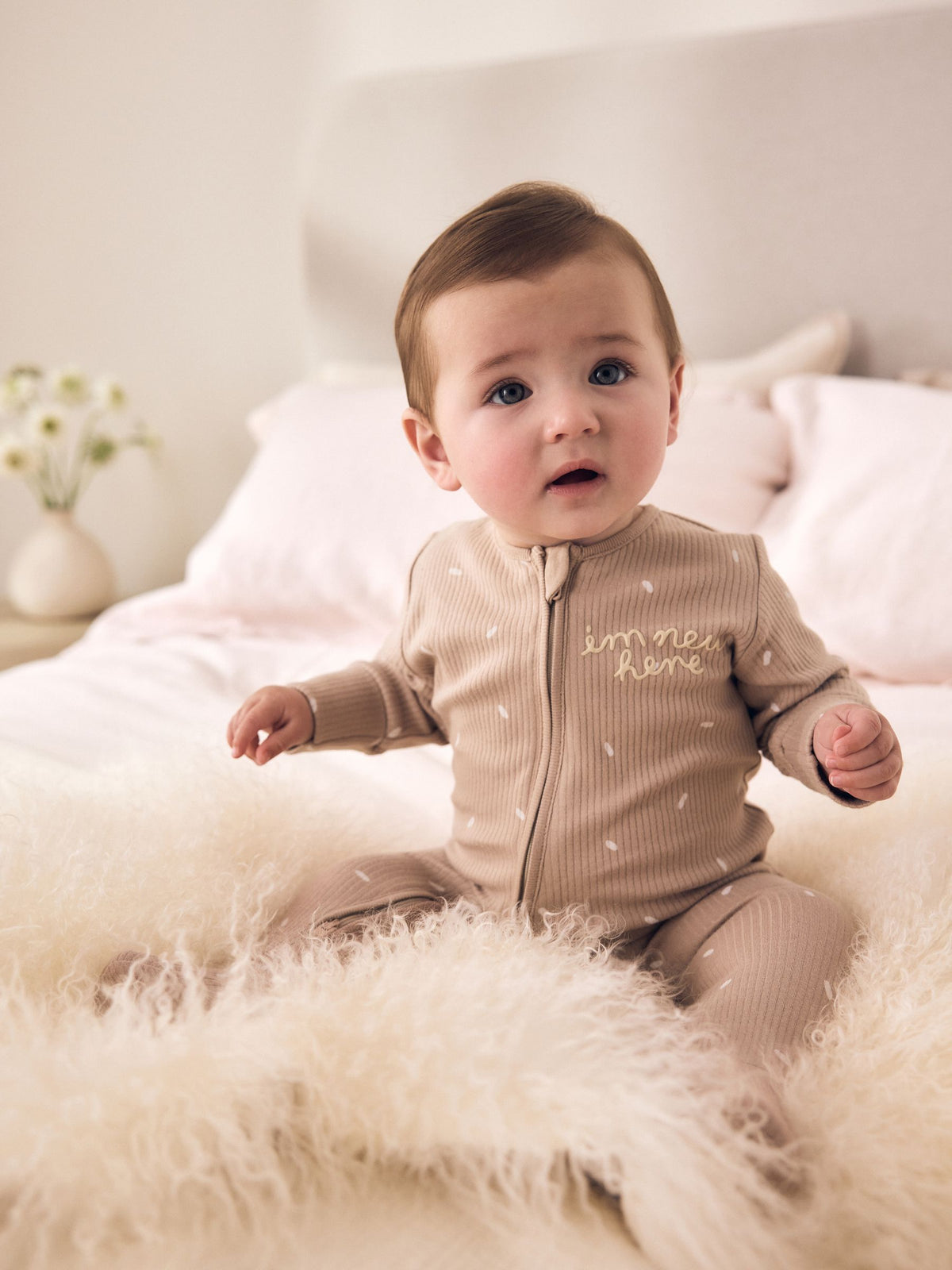 Neutral Milk Club Two Way Zip Baby Sleepsuits 3 Pack (0-2yrs) image 2