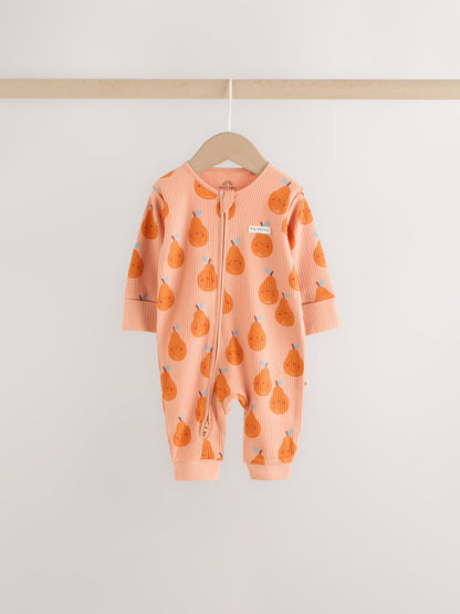 Bright Fruits Two Way Zip Baby Sleepsuits 3 Pack (0-3yrs) image 4