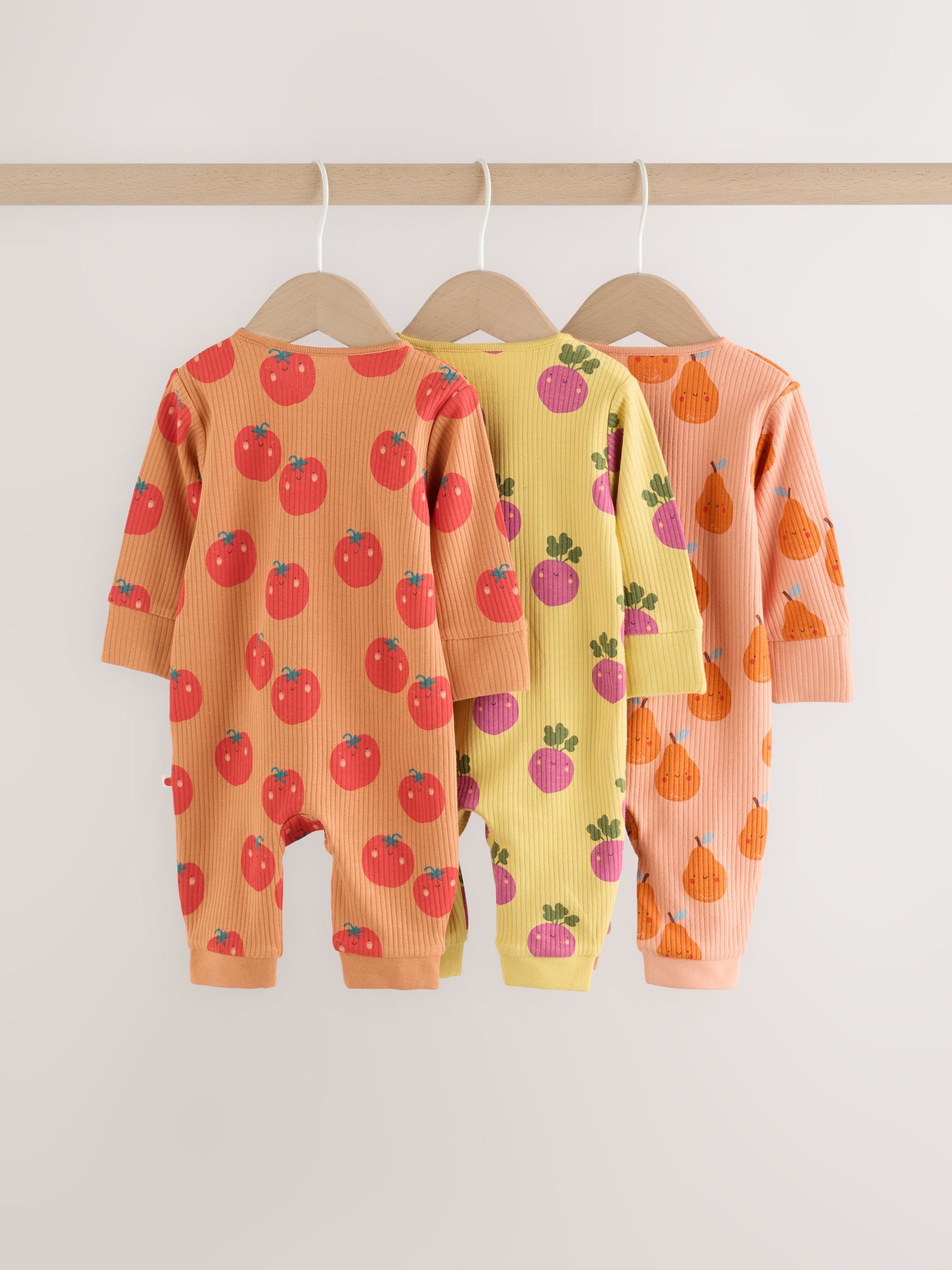 Bright Fruits Two Way Zip Baby Sleepsuits 3 Pack (0-3yrs) image 5