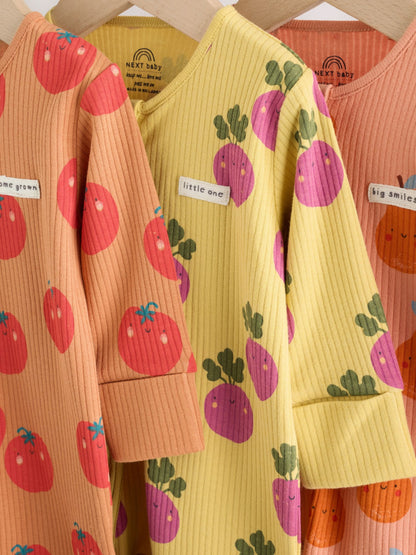 Bright Fruits Two Way Zip Baby Sleepsuits 3 Pack (0-3yrs) image 7