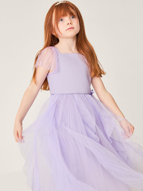 Monsoon Purple Scarla Ruffle Pleated Party Dress image 1