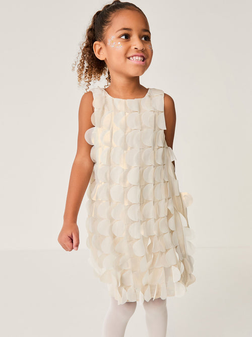 Monsoon Gold Jazzy Shimmer Scallop Frill Dress image 1