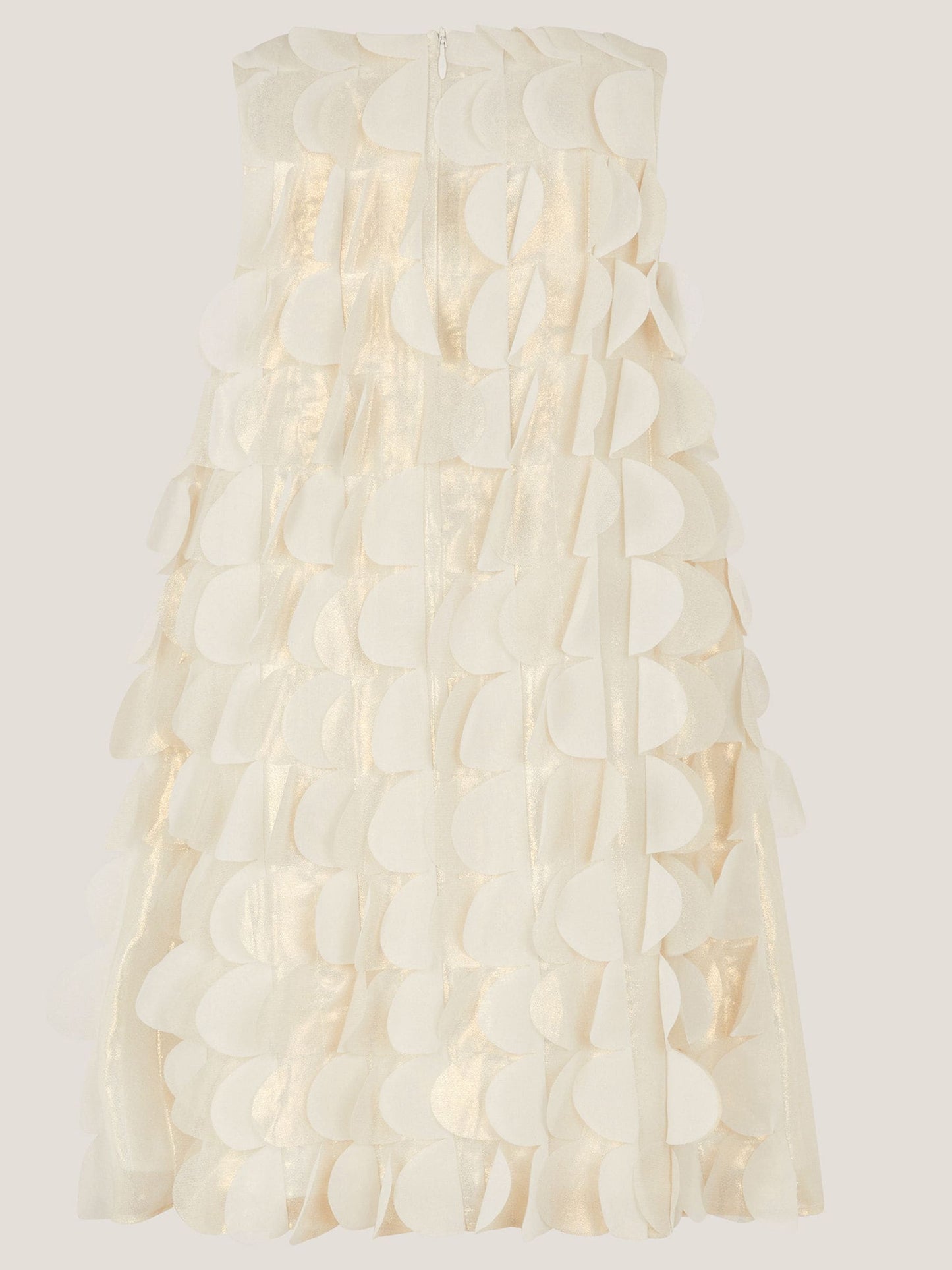 Monsoon Gold Jazzy Shimmer Scallop Frill Dress image 3