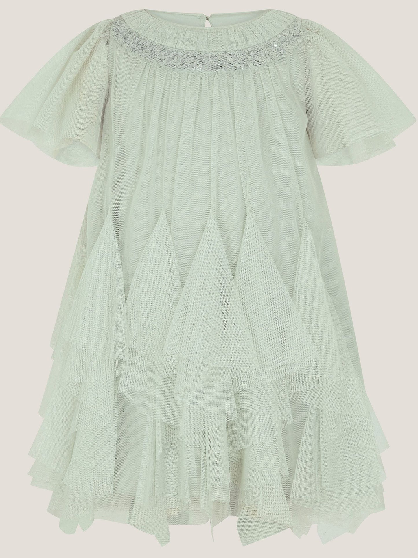 Monsoon Sage Green Nessa Sparkle Collar Waterfall Dress image 2
