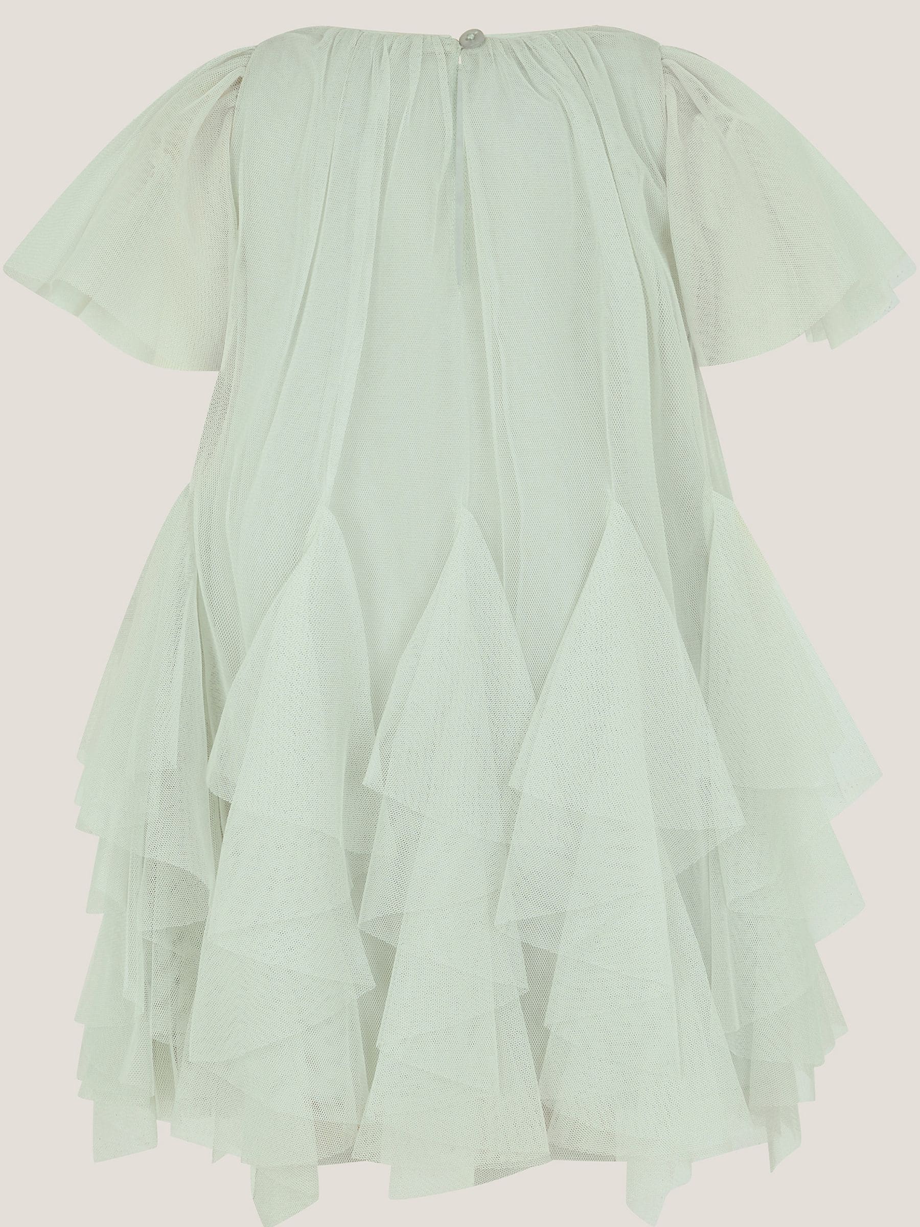 Monsoon Sage Green Nessa Sparkle Collar Waterfall Dress image 3