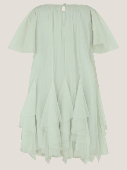 Monsoon Sage Green Nessa Sparkle Collar Waterfall Dress image 3